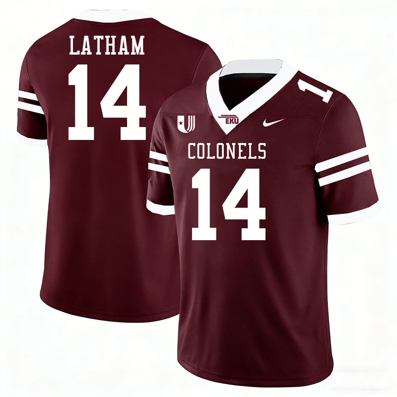 Eastern Kentucky Colonels #14 Brayden Latham College Football Jerseys,Uniforms Stitched-Maroon Eastern Kentucky Colonels #14 Brayden Latham College Football Jerseys,Uniforms Stitched-Maroon